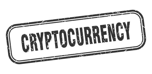 cryptocurrency stamp. cryptocurrency square grunge black sign. cryptocurrency tag