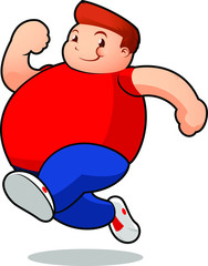 chubby guy running