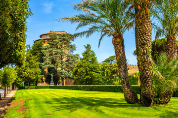 Rome, Vatican City, Italy - St. John Tower - Torre di San Giovanni - within the Vatican Gardens in...