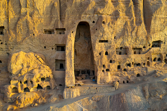 The site of the great Buddhas in Bamyan (Bamiyan), taken in 2019, post destruction, Afghanistan