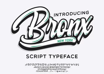 Bronx. New Yorker Druck. Handgemachte Schreibschrift. Stilvolles Abzeichen für Aufkleber oder Drucke auf Kleidung. © Алексей Руденко