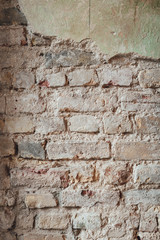 Old brinck wall in close up view