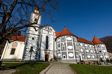 Olimje Castle in Slovenia. Monastery Castle famous buildings in Olimje Slovenia