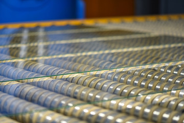 Glass panes in glass factory on the special equipment
