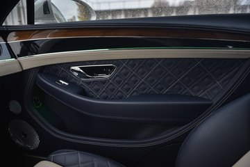 Fototapeta na wymiar Luxury car door trims and handle.