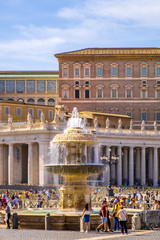 Rome, Italy - Panoramic view of the St. Peter’s Square - Piazza San Pietro - in Vatican City...