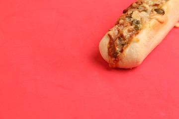 hot dog with cheese and pepper