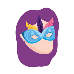 Isolated woman with mardi gras mask vector design