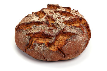 Freshly Baked Homemade Bread, isolated on white background