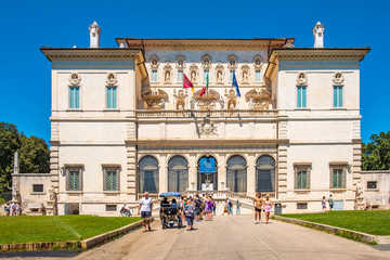 Rome, Italy - Borghese Museum and Gallery - Galleria Borghese - art gallery  within the Villa Borghese park complex in the historic quarter Pinciano in Rome - obrazy, fototapety, plakaty