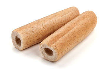 Hot dog buns, isolated on white background