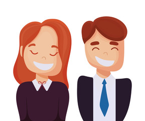 Isolated woman and man avatar vector design