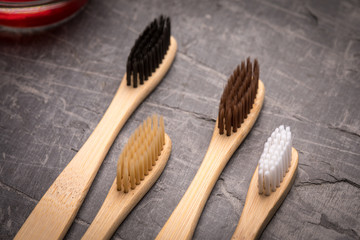 Ecological bamboo toothbrushes. Plastic zero