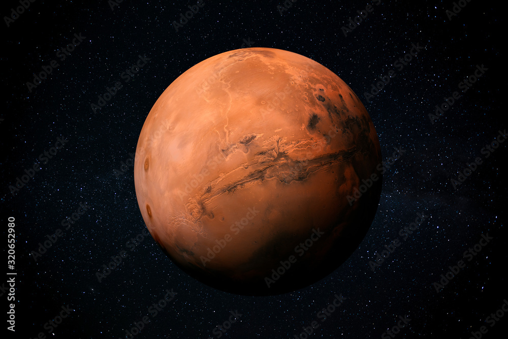 Wall mural exploration of mars the red planet of the solar system in space. this image elements furnished by na