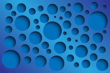 Blue abstract perforated background, blue perforated circles with shadows, vector illustration