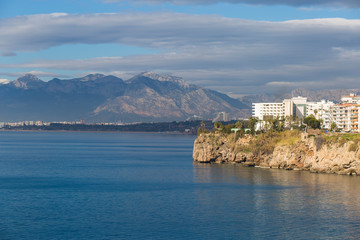 Fototapeta premium Antalya sea and mountain views, sea in Turkey