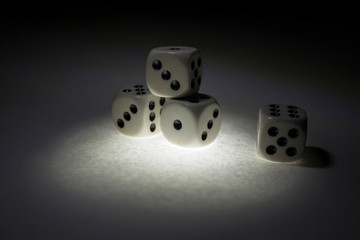 dice on black background