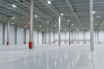 Large modern empty storehouse, nobody