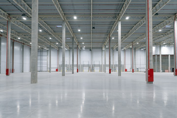 Large modern empty storehouse, nobody