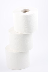 A large white toilet paper roll for use in bathrooms or kitchens, used for cleaning dirt in the bathroom on white background