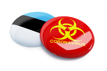 Coronavirus in Estonia on a white background 3D illustration, 3D rendering
