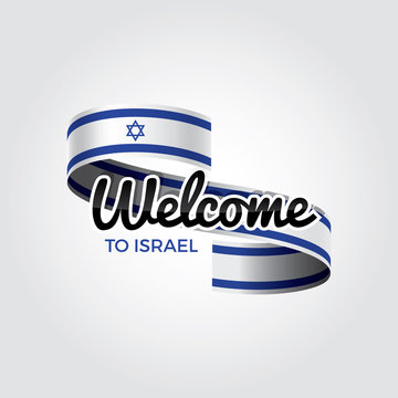 Welcome to Israel flag. Patriotic design. Vector illustration.