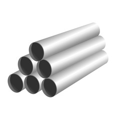 pipe pyramid using in repair and construction. white light color pile in roll. isolated vector illustration