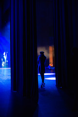 Actress waiting on the backstage of a theater