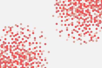 Abstract hex background with various of red and pink colours. Red cells on white background. Morern vector eps illustration.
