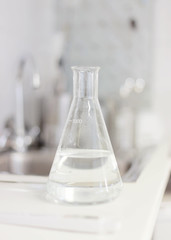 Healthcare creme production in laboratory. Creme products in lab. Healthcare industry. Scientific laboratory. Vertical shot.