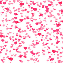 Hearts background, Valentine Day falling heart pink confetti