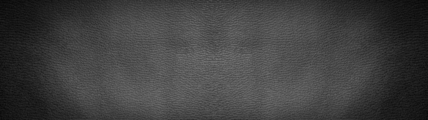 Old black grey gray rustic leather texture - Background banner panorama long