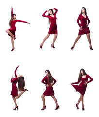 Woman dancing isolated on the white