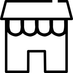 Store icon vector. Simple store sign in modern design style for web site and mobile app. EPS10. Line Shop building icon illustration isolated vector sign symbol