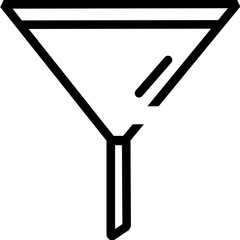 funnel filter control line icon. Funnel line icon, outline vector sign, linear style pictogram isolated on white. Data filter symbol, logo illustration. marketing funnel symbol - vector illustration. 