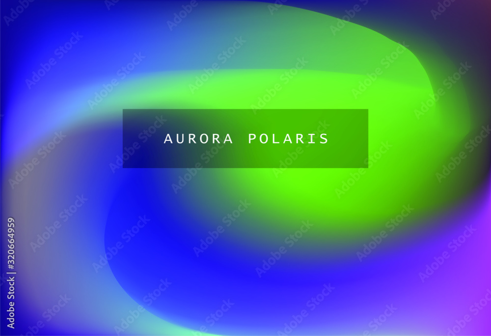 Poster northern lights gradient background. luminescence of aurora borealis.