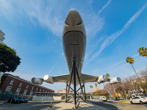 Afternoon sunny view of the Douglas DC-8 airplane