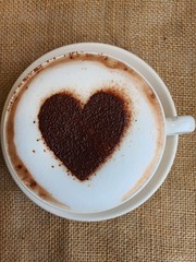 a cup of hot cappucino