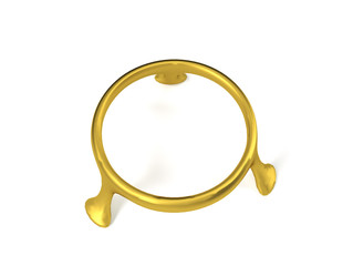 Fototapeta premium Empty golden podium 3d illustration on white background