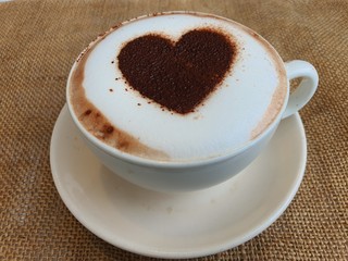 a cup of hot cappucino