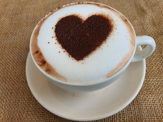 a cup of hot cappucino