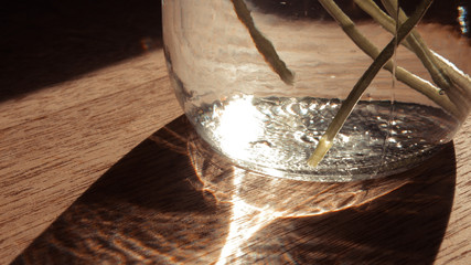 closeup of bright glass
