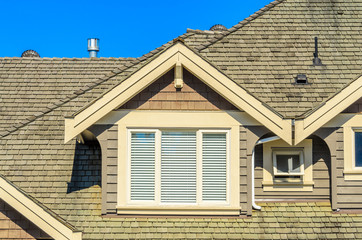 the roof of the house with nice window