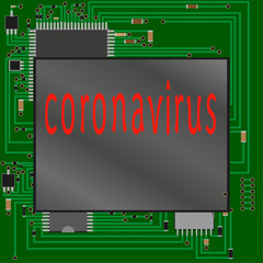 Computer science technology communications logo for cutting edge new age world future company business .coronavirus