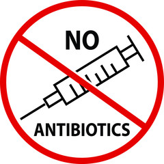 no antibiotics, Vector illustration