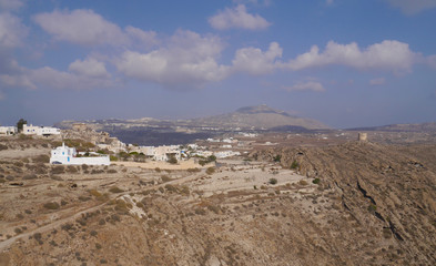 Fototapeta na wymiar View of Akrotiri on a sunny day. Santorini, Greece.