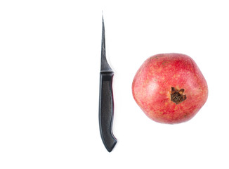 Pomegranate isolated on white background.Copy space