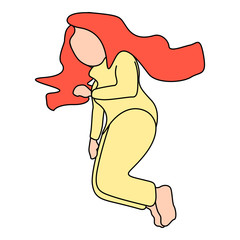 Isolated relaxed woman