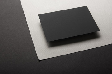 Business cards blank. Mockup on color background. Flat Lay. copy space for text