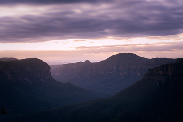 Pulpit Lookout at sunrise, Blue Mountains, Australia